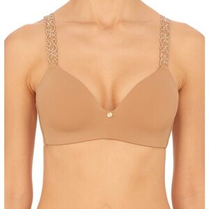 Natori Pure Luce Wireless Contour Tan Bra with Lace Detail 38B
